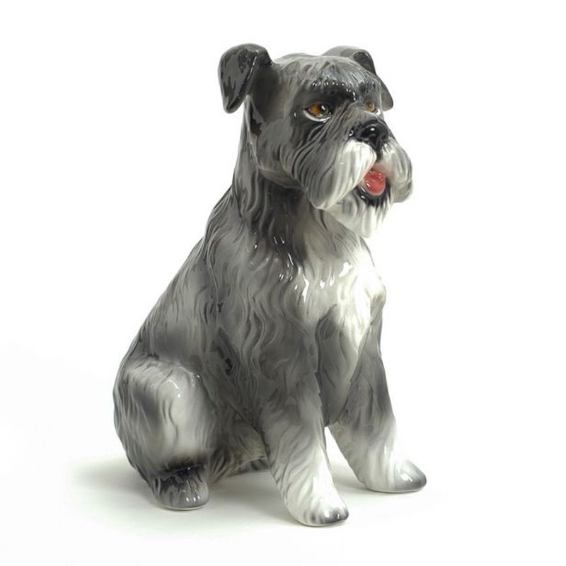 STATUA CANE SCHNAUZER IN CERAMICA CM. 30 -ANIMALI-